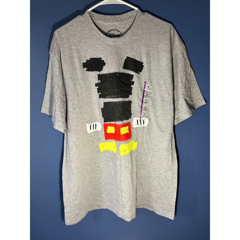 Disney T-Shirt Men's XL Gray Mickey Mouse Abstract Graphic Athletic Fit